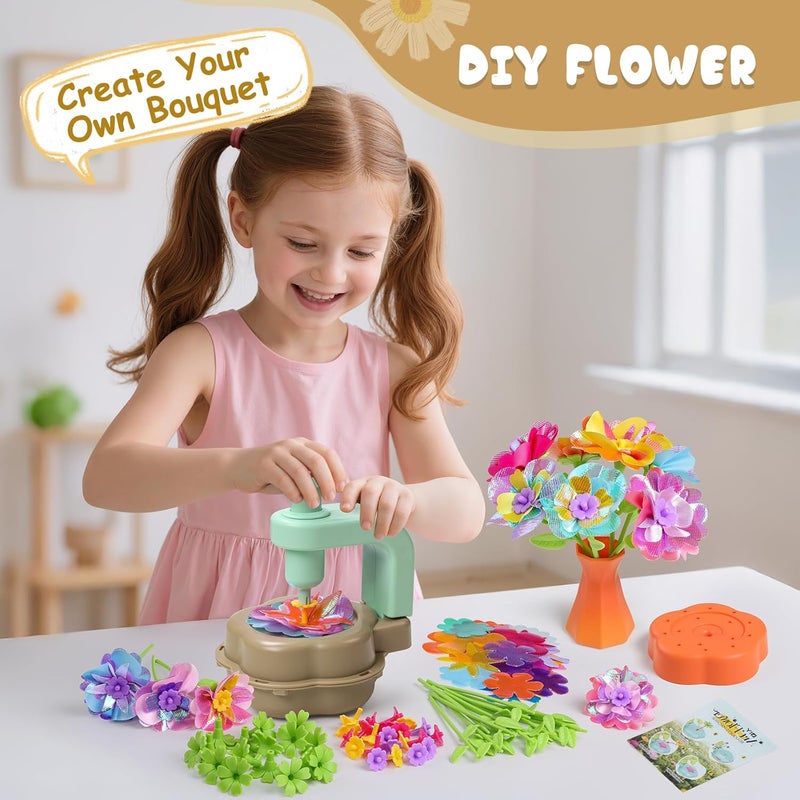 Scvcid DIY Art Flower Toys Include Extra Accessories Set, Arts and Crafts Activity Kit for Kids Ages 3-12, Fabric Bouquet Craft for Toddler, Birthday Gifts for 3 4 5 6 7 8 9 10 11 12 Year Old Girls - Image 5
